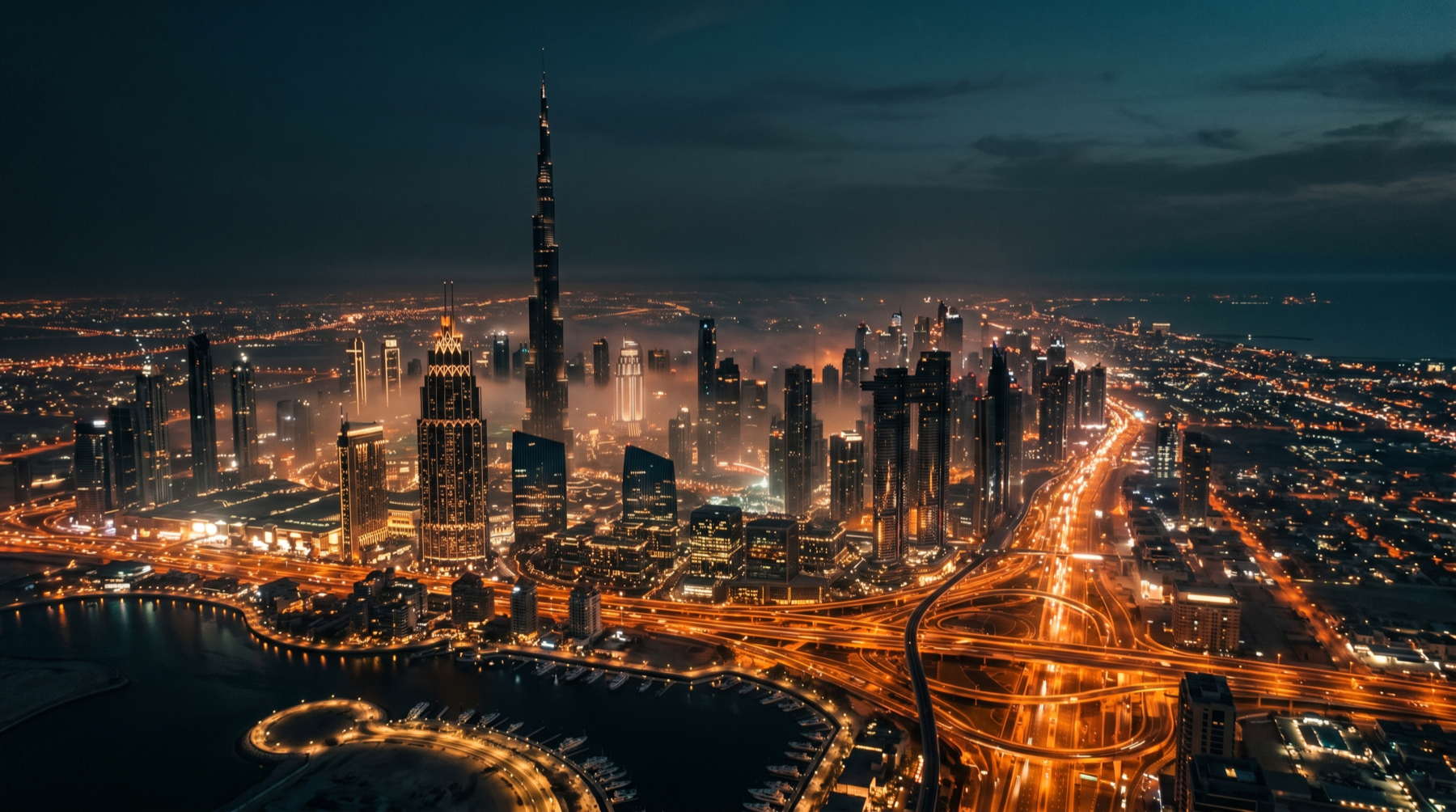 Dubai skyline at night